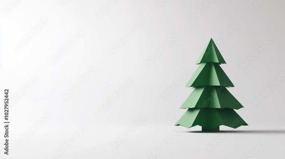 Christmas Tree Made of Simple Geometric Shapes on a White Background, Perfect for Modern Holiday Decor. Christmas Tree Made of Simple Geometric Shapes on a White Background, Perfect for Modern Holiday Decor.