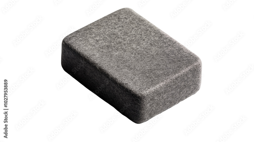 A whiteboard eraser with a textured surface isolated on a transparent background, PNG 