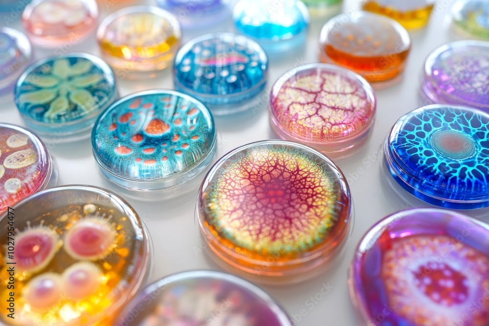 Close-up of colorful resin discs with vibrant patterns and bubbles Close-up of colorful resin discs with vibrant patterns and bubbles
