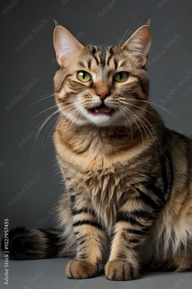 cute cat animal in a state of anger with a scary expression and a very sharp gaze, with generative ai cute cat animal in a state of anger with a scary expression and a very sharp gaze, with generative ai