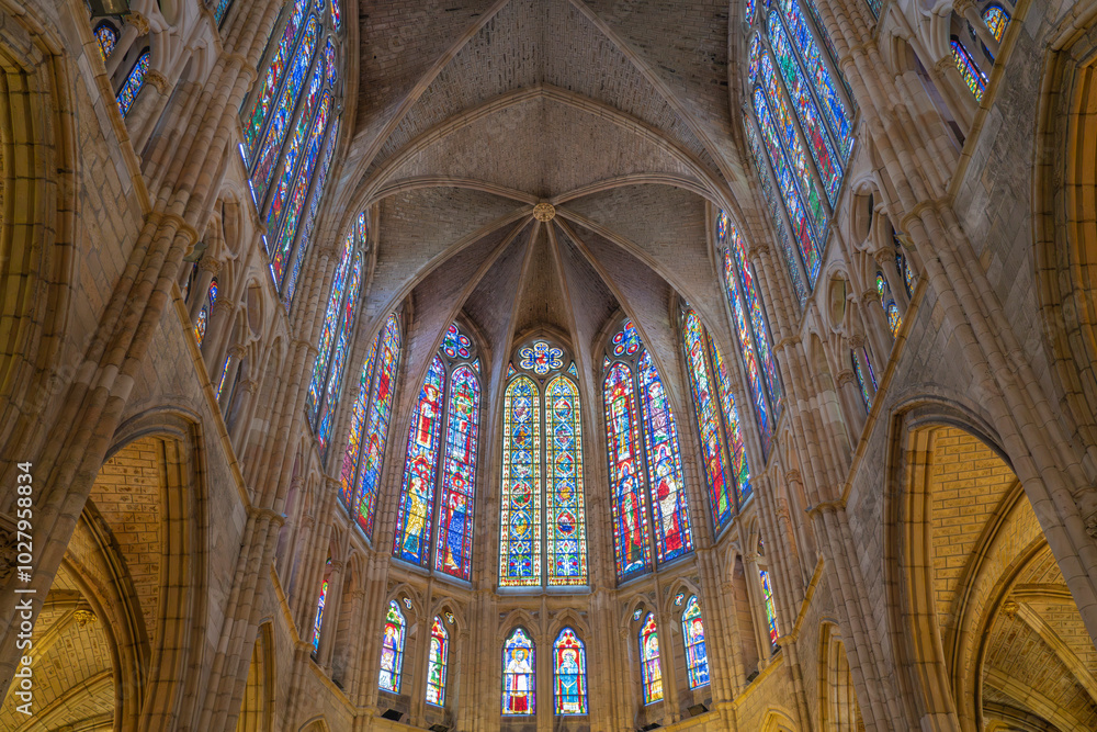 Fototapeta premium Gothic European cathedral, Leon cathedral