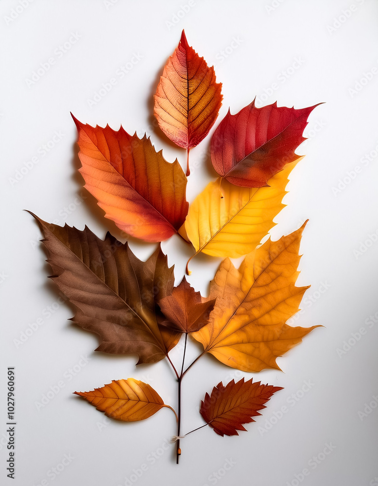 frame of autumn leaves, lying down, isolated on a white background frame of autumn leaves, lying down, isolated on a white background