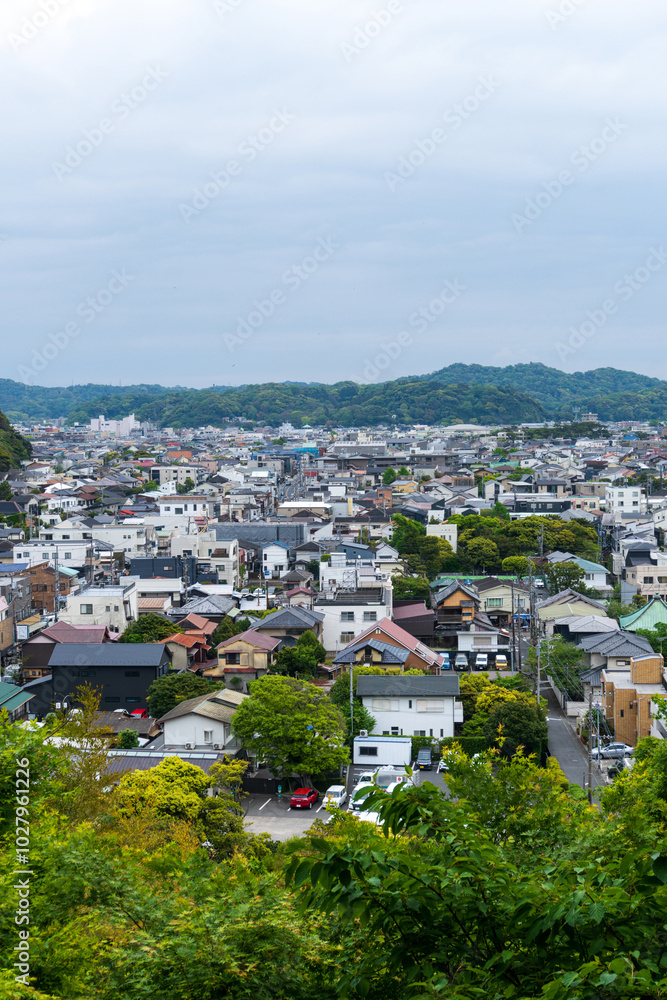 Naklejka premium Spectacular aerial view of Kamakura city