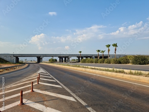Canvas Print Various road structures and overpasses on the highway.