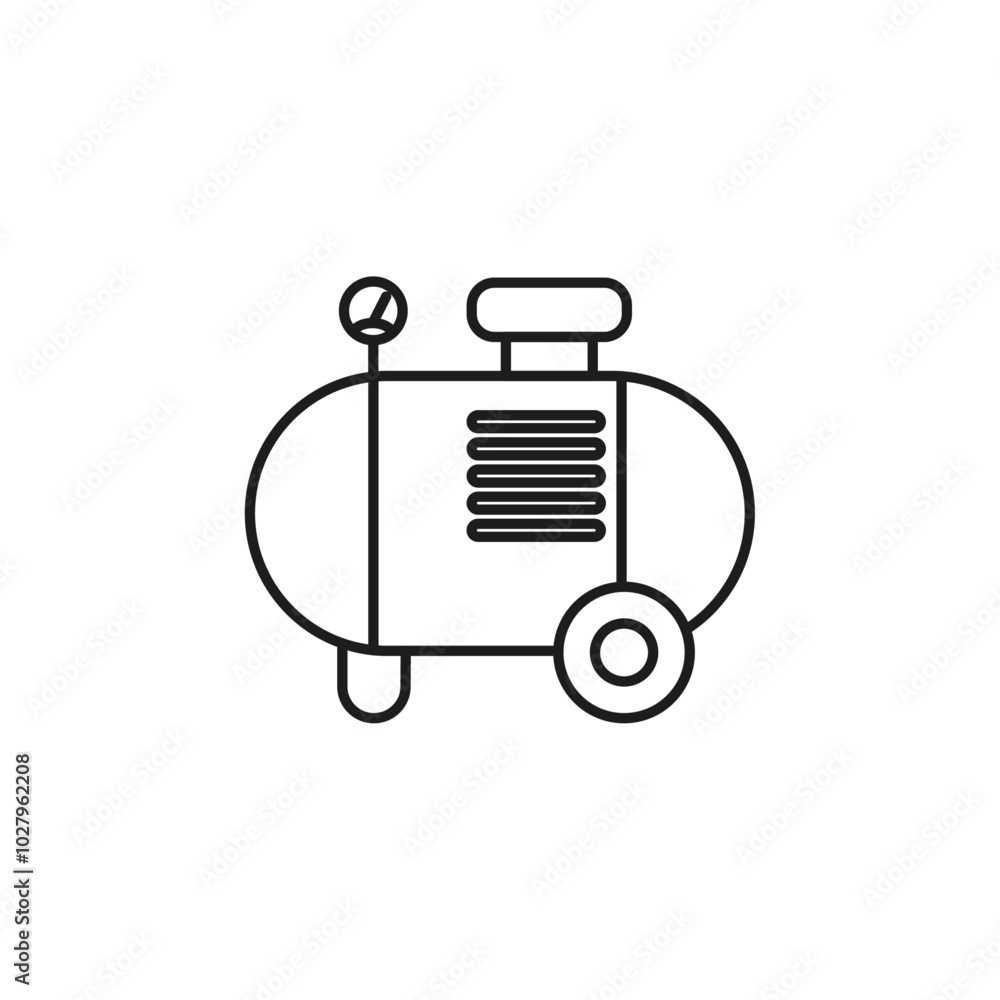 air compressor icon flat line symbol set. air compressor icon flat line symbol set.