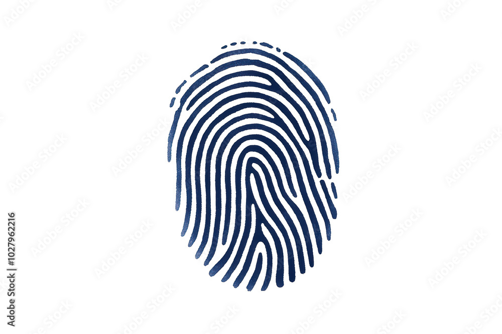 Abstract fingerprint design on white isolated background. isolated on transparent background.