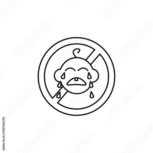 anti colic icon flat line symbol set.