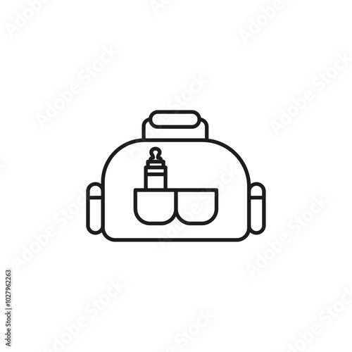 Baby bag icon flat line symbol set.