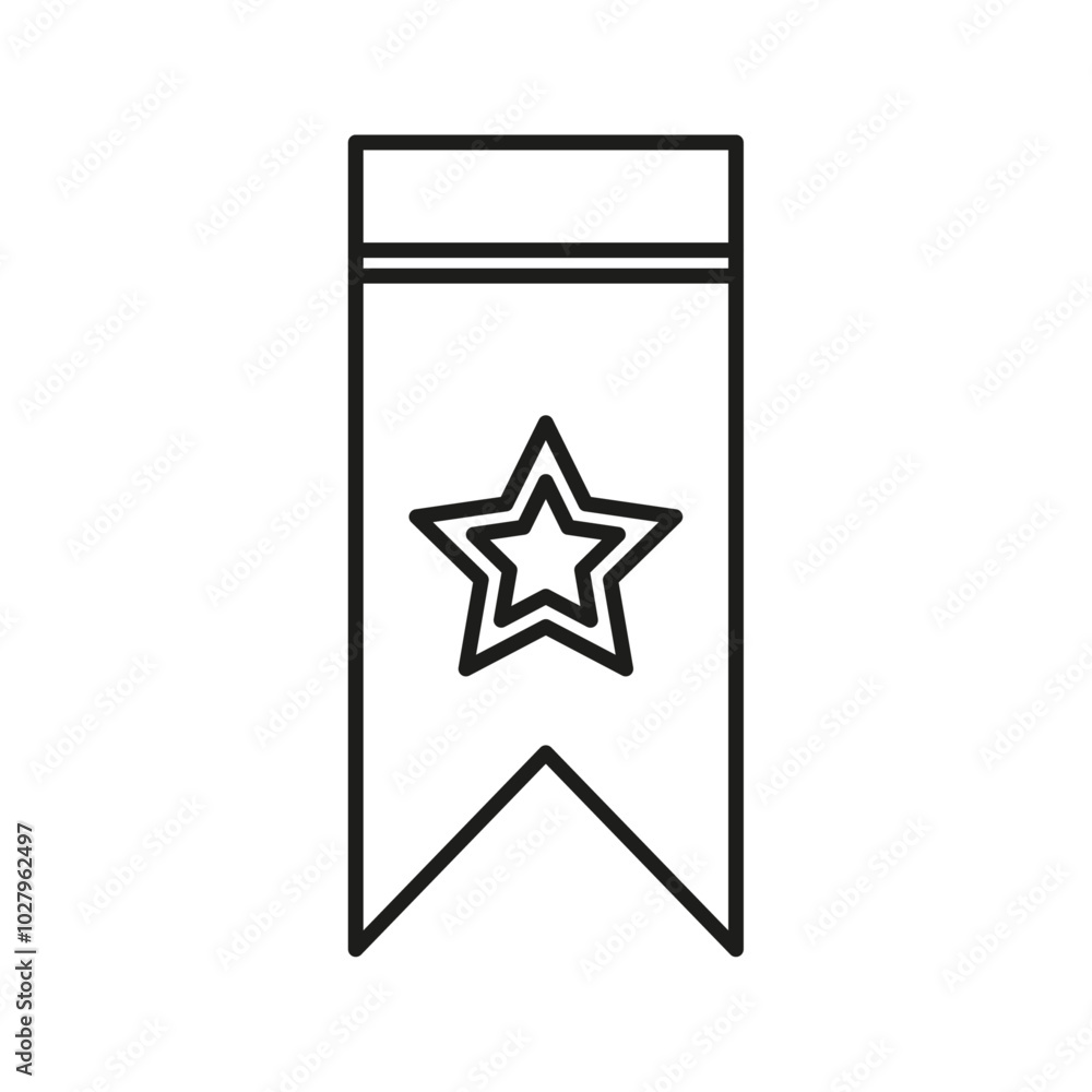 bookmark star icon flat line symbol set. bookmark star icon flat line symbol set.