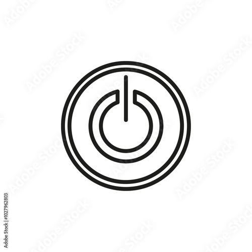 Car ignition icon flat line symbol set.