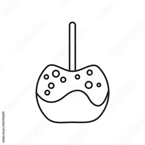 Caramelized apple icon flat line symbol set.