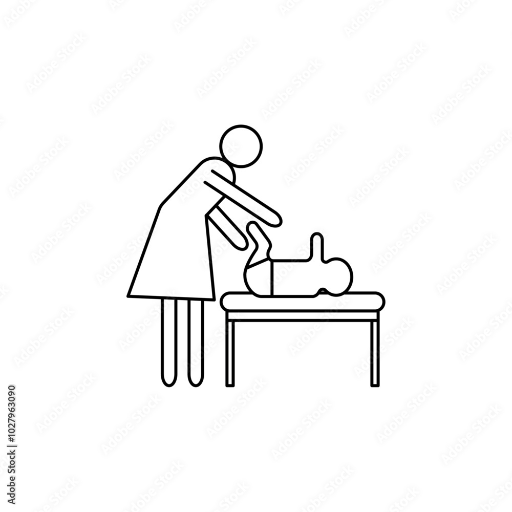 Changing table icon flat line symbol set. Changing table icon flat line symbol set.