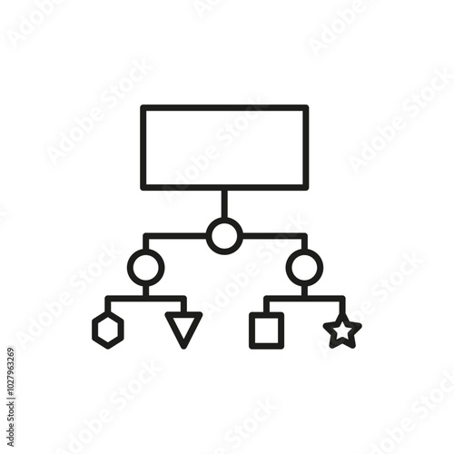 classification icon flat line symbol set.