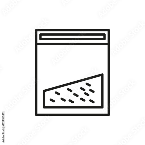 Cocaine packet icon flat line symbol set.