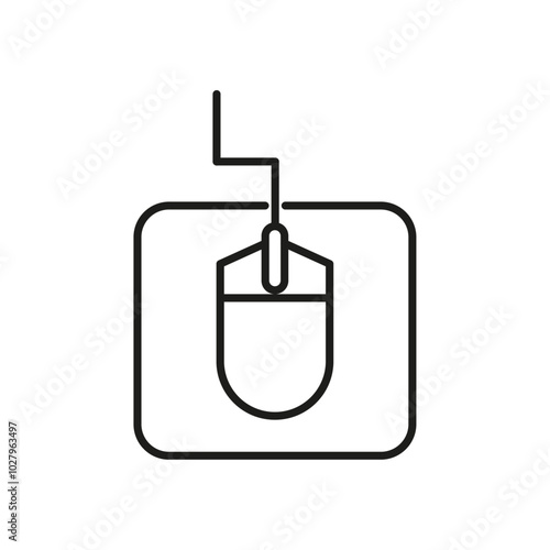 computer mouse pasd icon flat line symbol set.