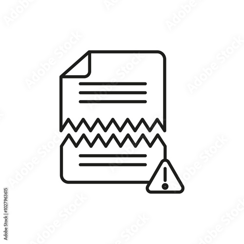 Corrupted file icon flat line symbol set.