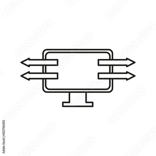 data streaming icon flat line symbol set.