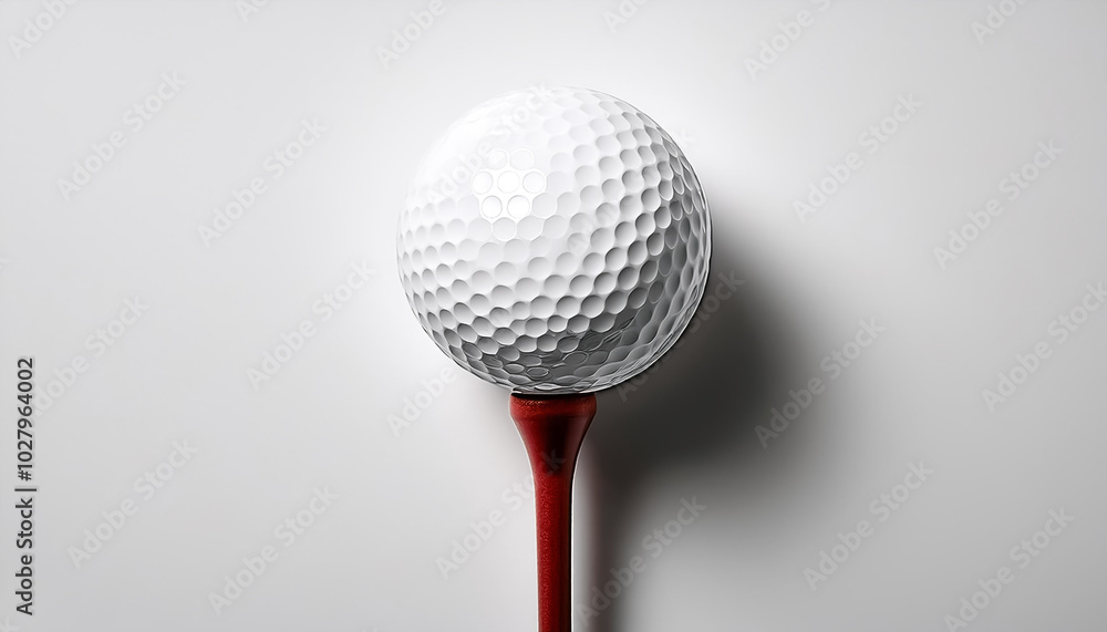 golf ball on tee on a white background golf ball on tee on a white background