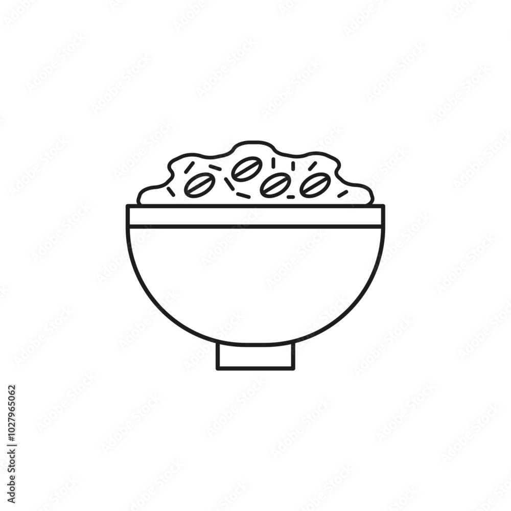 Granola icon flat line symbol set. Granola icon flat line symbol set.