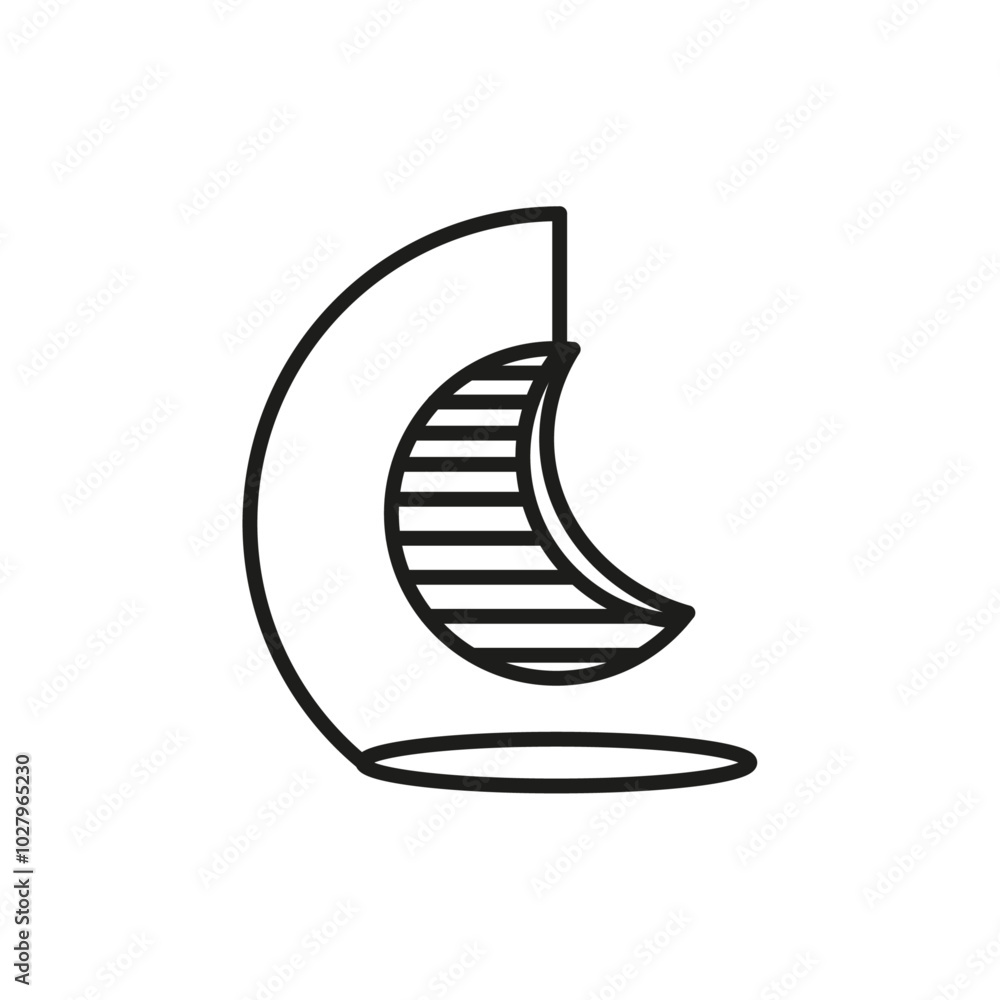 Hanging chair icon flat line symbol set. Hanging chair icon flat line symbol set.