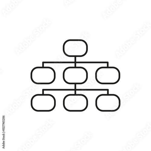 Hierarchical structure icon flat line symbol set.
