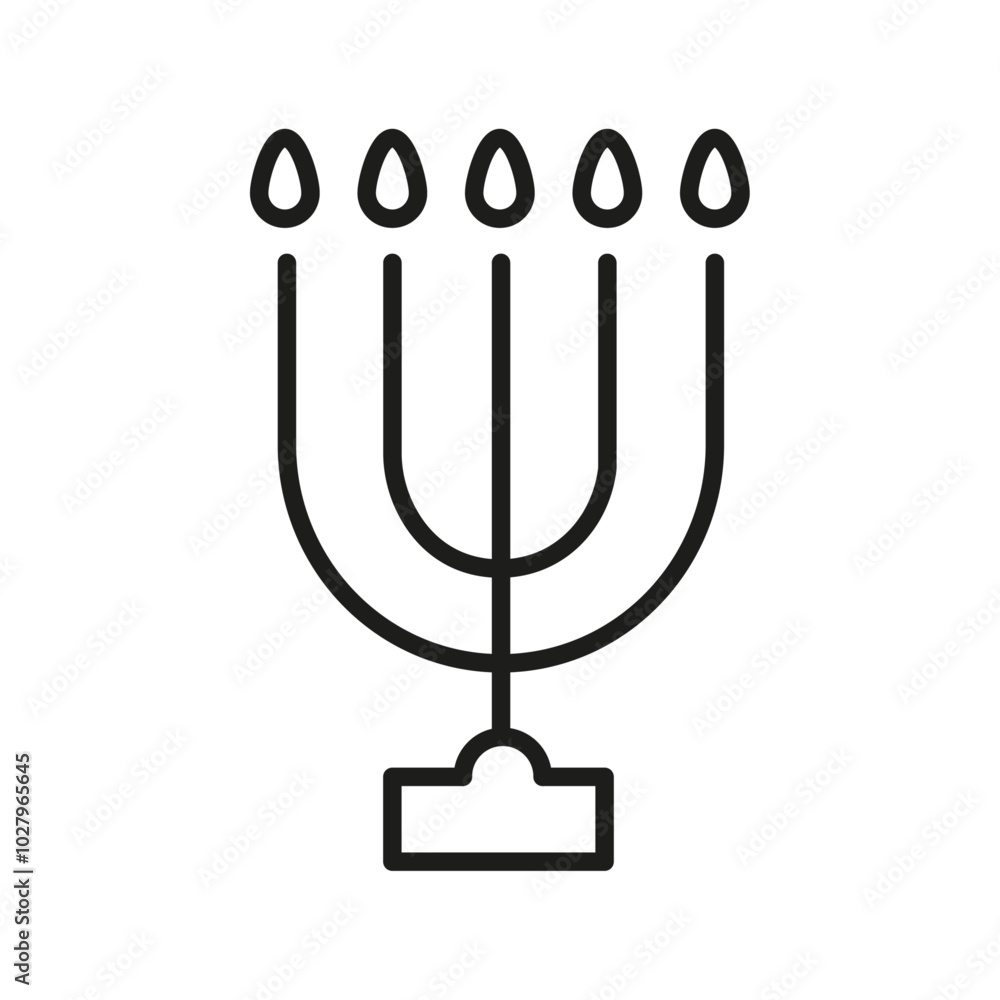 Jewish Candles icon flat line symbol set. Jewish Candles icon flat line symbol set.