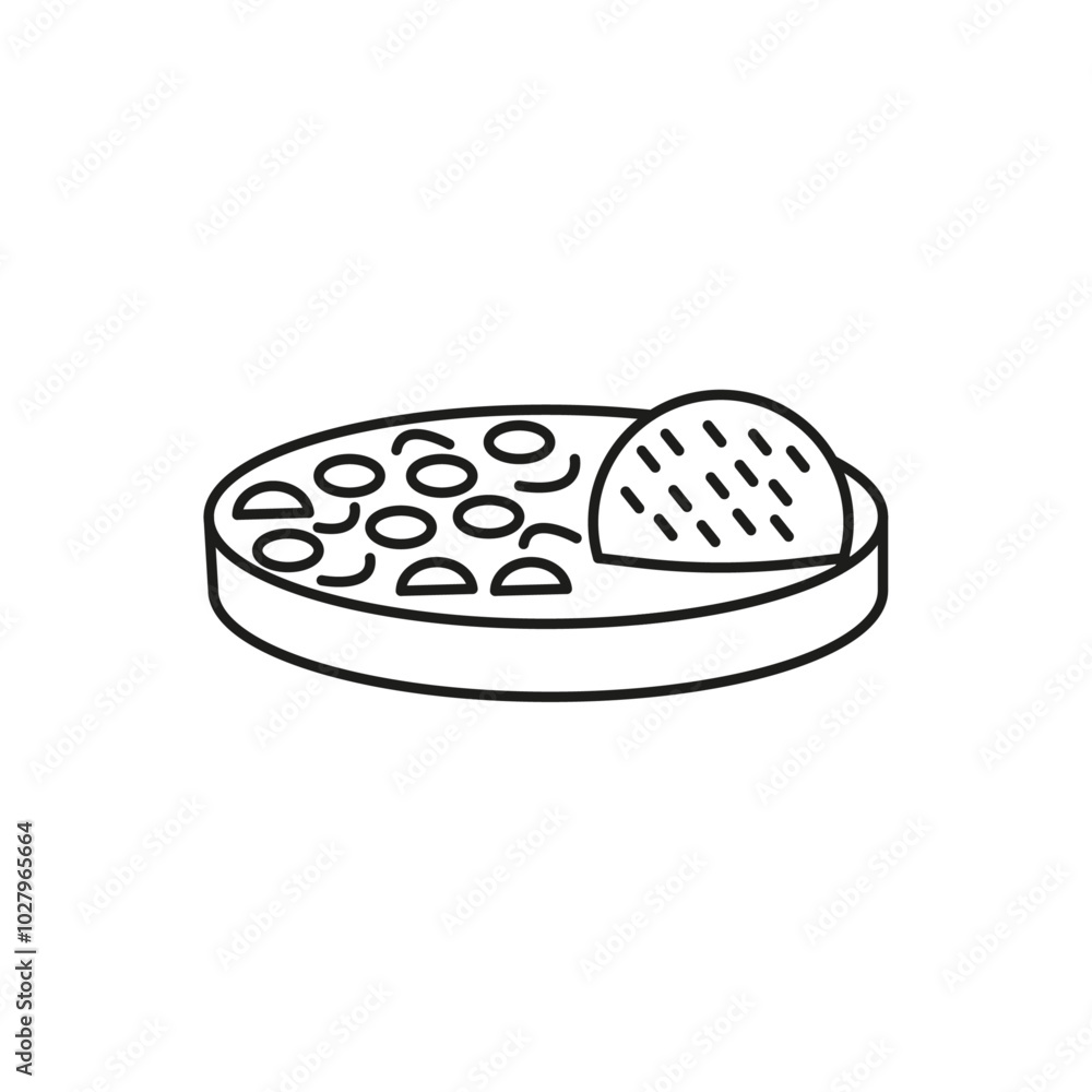 Kare raisu icon flat line symbol set. Kare raisu icon flat line symbol set.