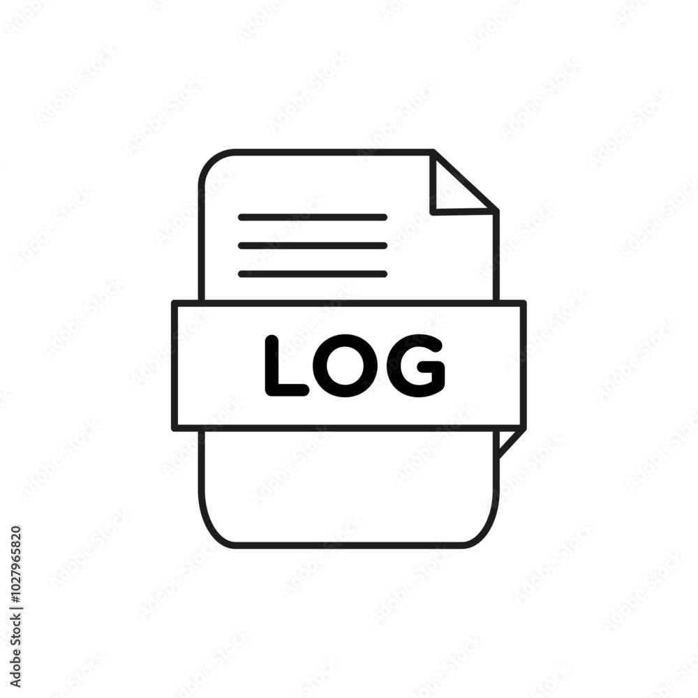 log file icon flat line symbol set.