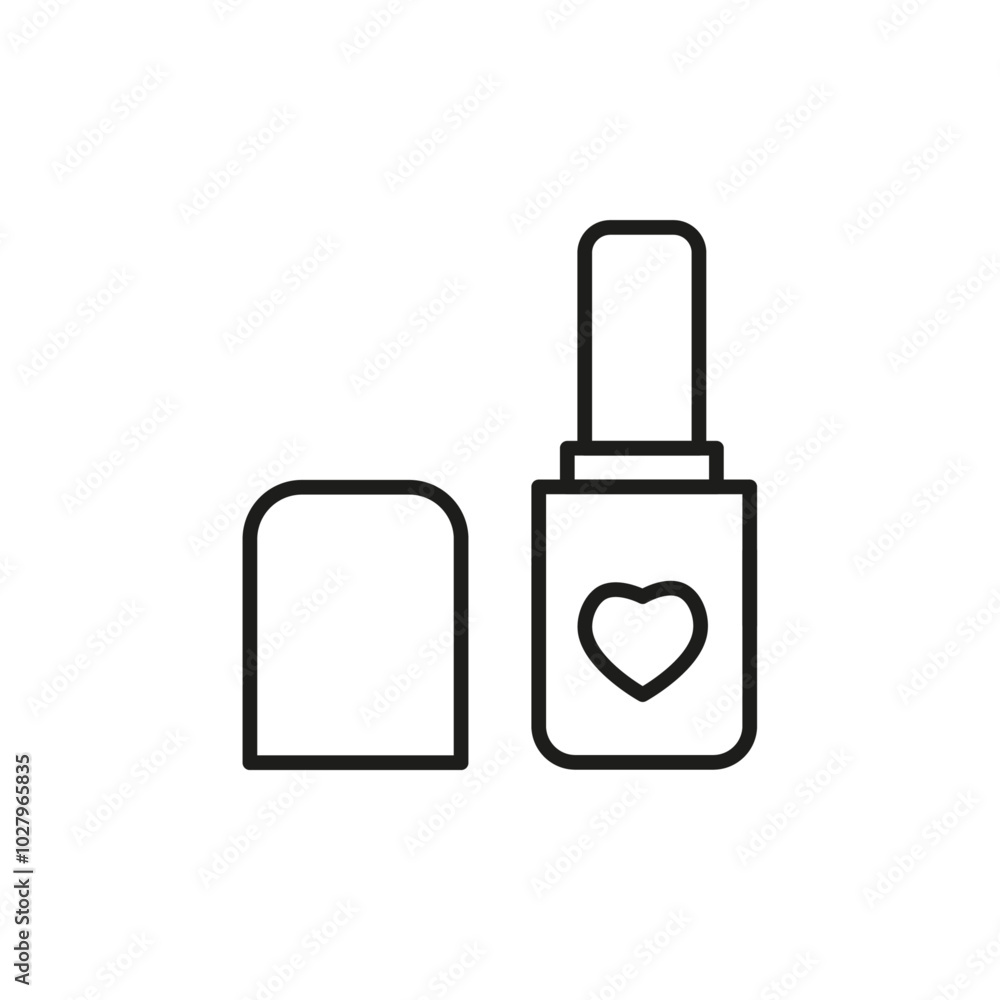 Lip balm icon flat line symbol set. Lip balm icon flat line symbol set.
