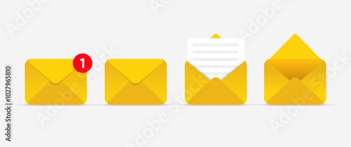 New message notification concept on realistic smartphone mockup. New email pop up. Incoming, open messaging. Chatting, mail, post, letter symbol, sign, emblem with new notification for UI UX website