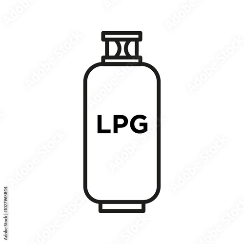 LPG Icon flat line symbol set.