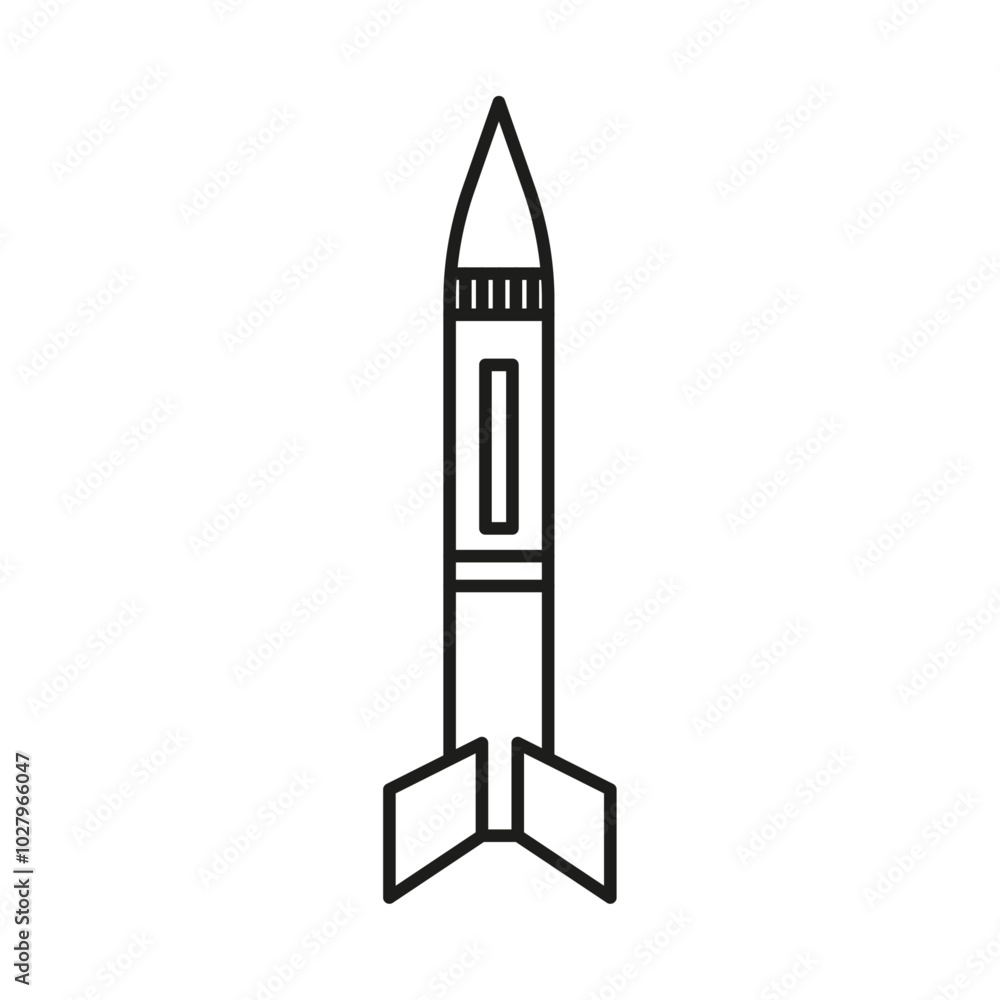 Missile icon flat line symbol set. Missile icon flat line symbol set.
