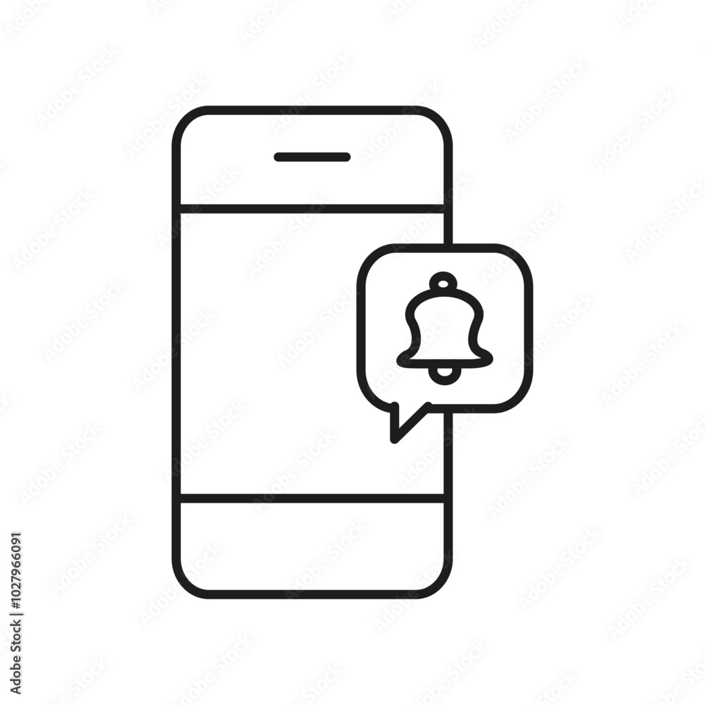 mobile message notification icon flat line symbol set. mobile message notification icon flat line symbol set.