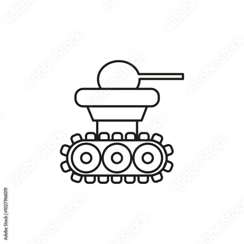 Military robot icon flat line symbol set.