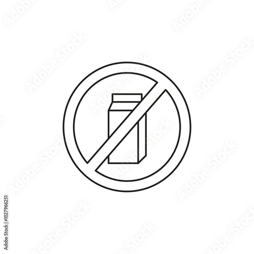 No lactose icon flat line symbol set.