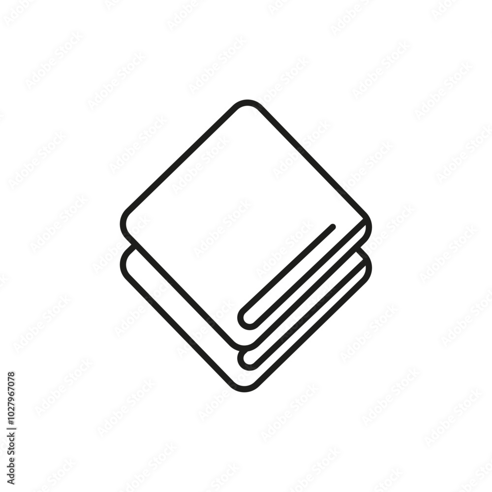 Rounded the folded bath towels icon flat line symbol set. Rounded the folded bath towels icon flat line symbol set.