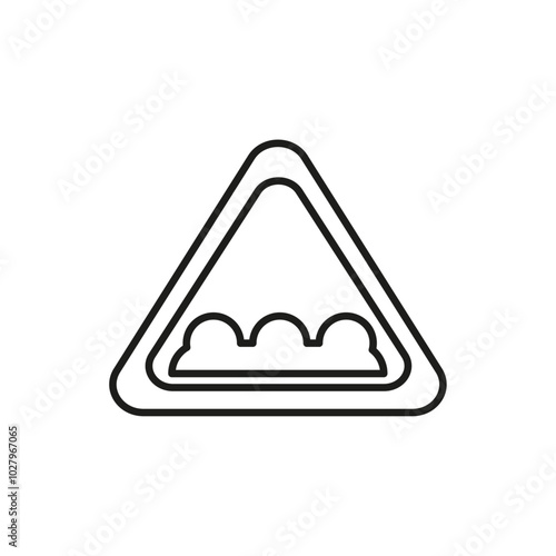 rough road icon flat line symbol set.