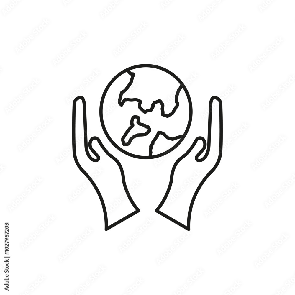 Save the world icon flat line symbol set. Save the world icon flat line symbol set.