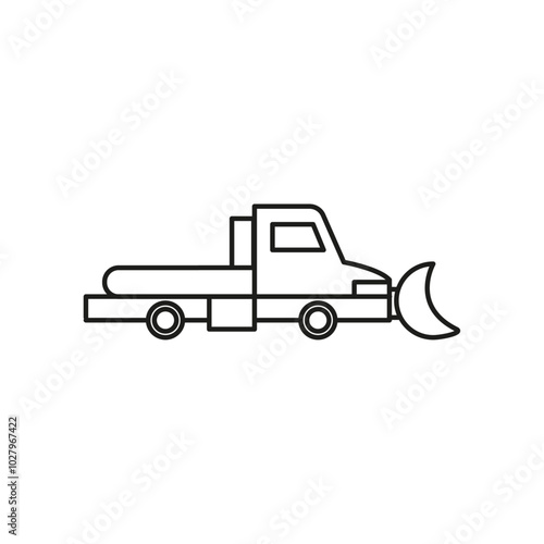 Snowplow icon flat line symbol set.