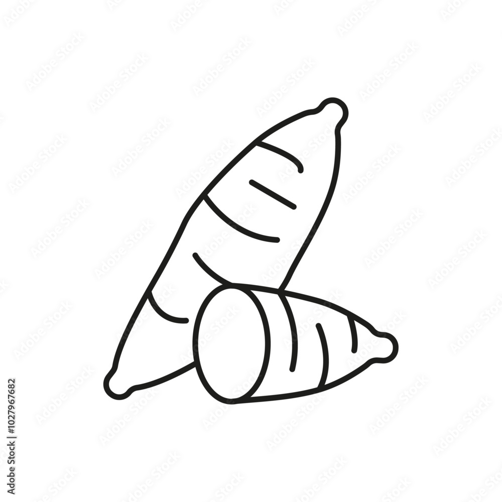 Sweet potato icon flat line symbol set. Sweet potato icon flat line symbol set.