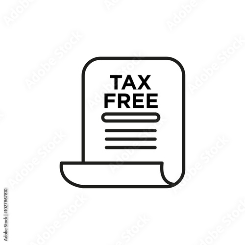tax free icon flat line symbol set.