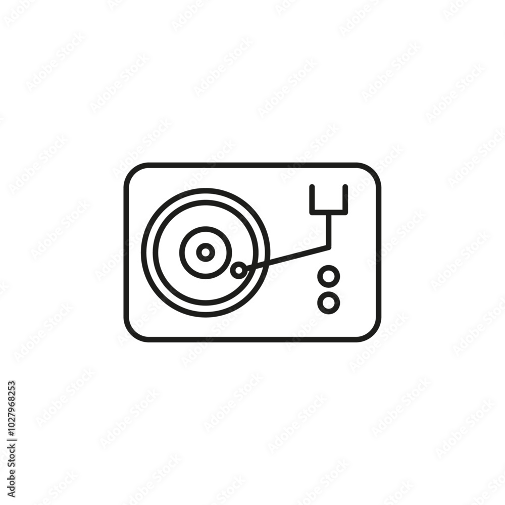 vinyl player icon flat line symbol set. vinyl player icon flat line symbol set.