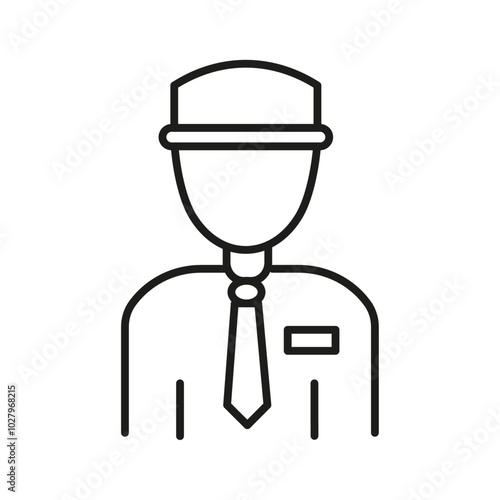 valet icon flat line symbol set.