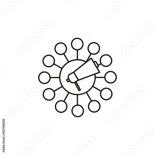 viral icon flat line symbol set.