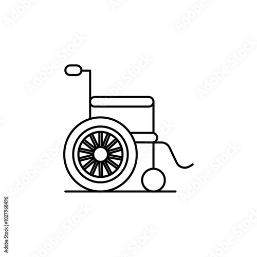 wheel chair icon flat line symbol set.
