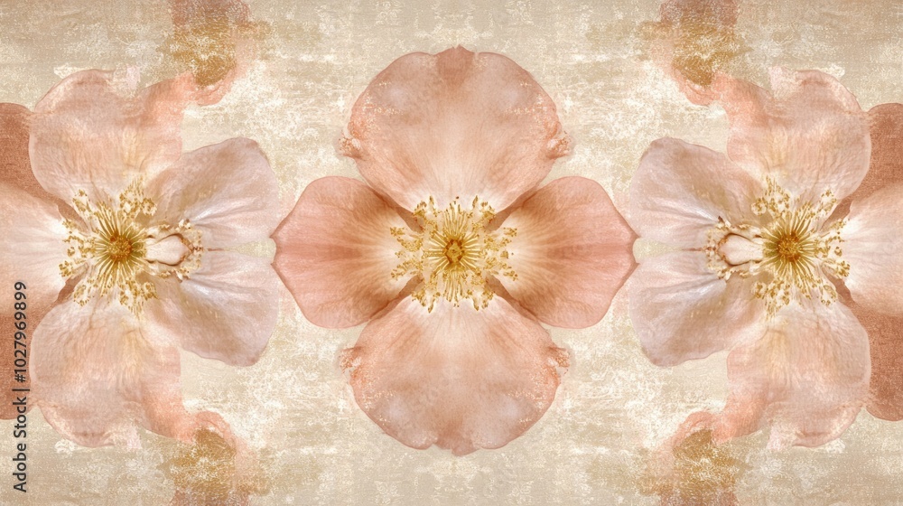 A Delicate Dance of Soft Pink Flowers on a Textured Background. A Delicate Dance of Soft Pink Flowers on a Textured Background.