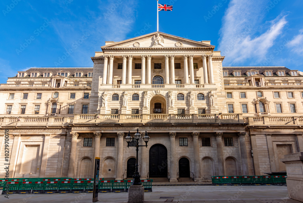 Bank of England building in City of London, UK