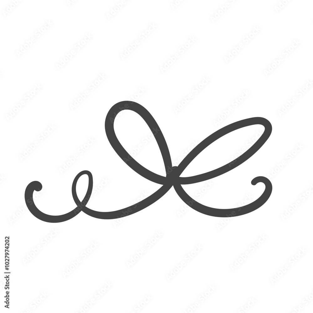 Bow knot with ribbon swirl line icon. Outline hand drawn knot on string for gift box, flourish decoration element of wedding greeting card. Present mascot, minimal bow icon vector illustration Bow knot with ribbon swirl line icon. Outline hand drawn knot on string for gift box, flourish decoration element of wedding greeting card. Present mascot, minimal bow icon vector illustration