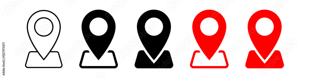 Location icon set, Map pin place marker. location pointer icon symbol in flat style. Location pin icon, Navigation sign Location icon set, Map pin place marker. location pointer icon symbol in flat style. Location pin icon, Navigation sign