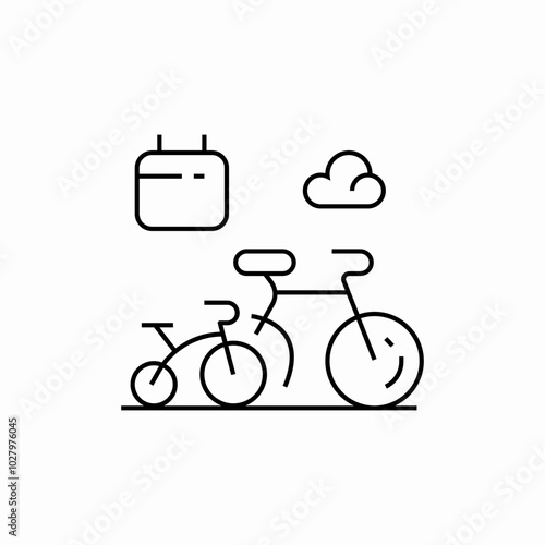 biking schedule icon sign vector photo